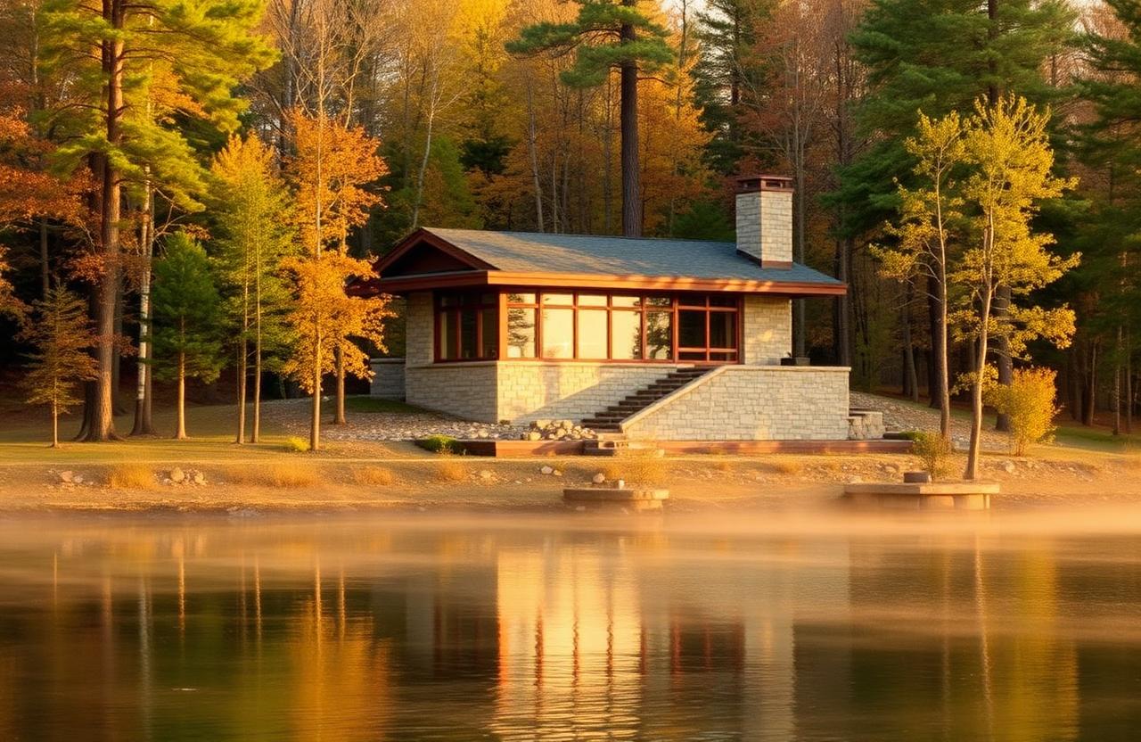 Frank Lloyd Wright's Seth Peterson Cottage — Lake Delton, Wisconsin (photo 1)